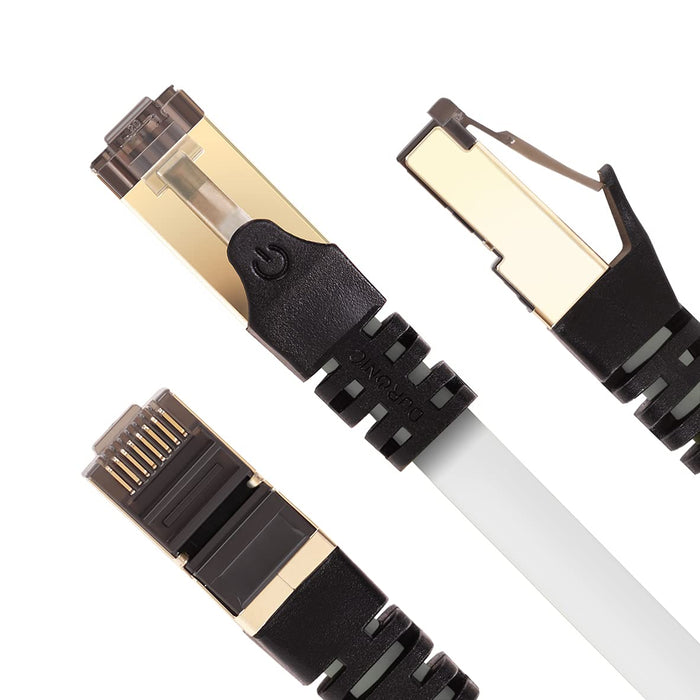 Duronic CAT8 WE 1,5 m Ethernet Netzwerkkabel | S/FTP Ethernet-Netzwerkkabel | Superschneller Patch-Ethernet-Kabel | Bis zu 2 GHz / 2000 MHz | RJ45-Anschlüsse | 40 Gigabit Datenübertragung