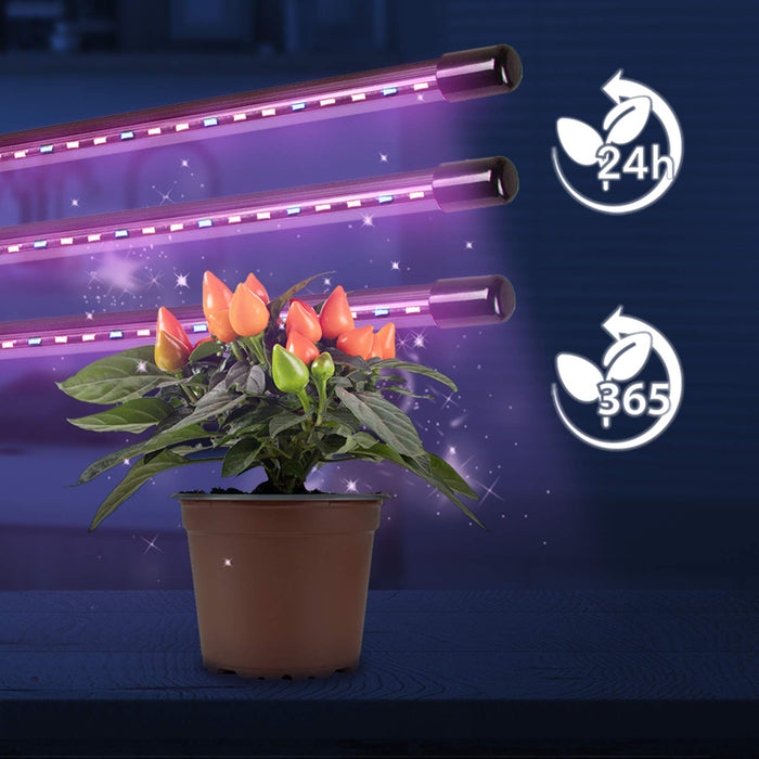 Duronic GLC36 Pflanzenlampe - Vollspektrum Wachstumslampe mit 54x rote & blaue LED-Lampen - 3 Farbmodi - Pflanzenleuchte mit Schwanenhals in 6 Lichtstärken - 60W Pflanzenlicht für Pflanzen und Kräuter