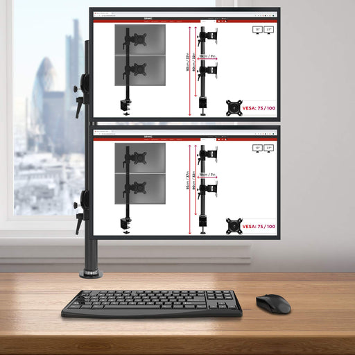 Duronic DM35V2X2 Monitorhalterung / Tischhalterung / Monitorarme / Monitorständer für LCD/LED Computer Bildschirme / Fernsehgeräte mit Neig-, Schwenk- und Rotierfunktion