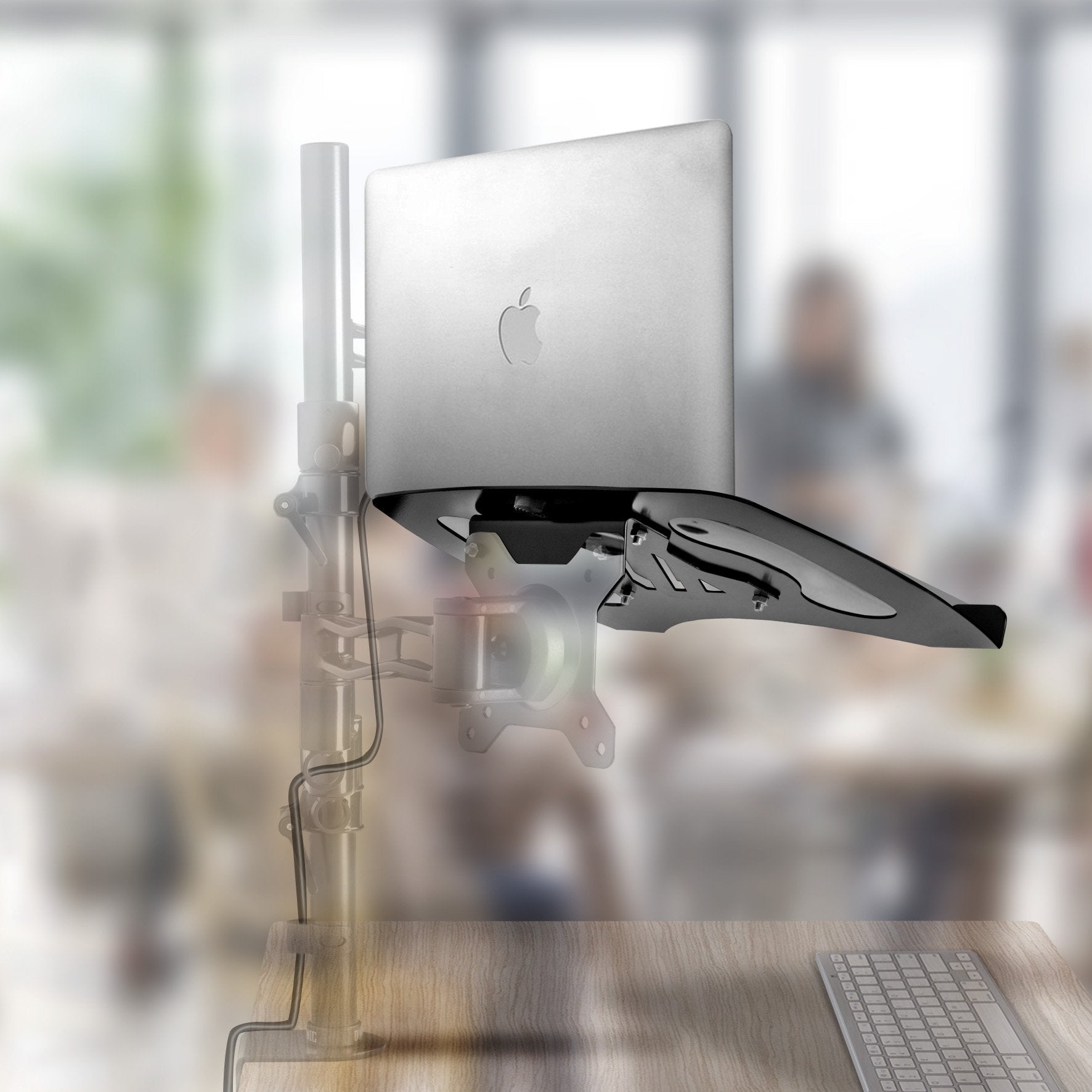 Duronic DML1 BK Laptophalterung | Fläche 32x24,2cm | Belastbarkeit 8kg | Laptopständer für Minitorhalter | VESA Standard | Kompatibel mit Duronic Monitorständer | Antirutsch Pads | Vertikale Montage