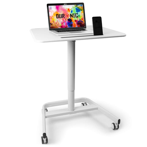 Duronic WPS77 Sitz-Steh-Schreibtisch | Ergonomischer Schreibtisch mit Tablet Halterung | 71x50cm Plattform | 15 kg Kapazität | Höheneinstellbar Mehrzweck- Schreibtisch für Erwachsene & Kinder
