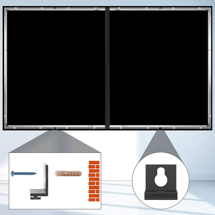 Duronic Projektor-Leinwand FFPS92/169 | 92 Zoll Wandmontierbare HD-Projektionsleinwand | Fester Rahmen | +1 Verstärkung | High Definition | 16:9 Verhältnis