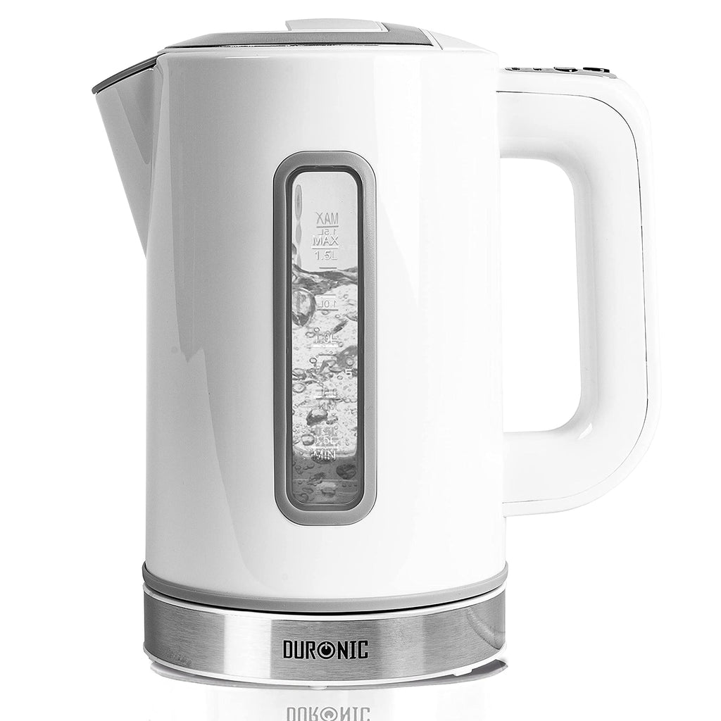 Duronic EK30 WE Wasserkocher 3000 Watt | Wasserkessel mit einstellbarer Temperatur und Thermostat | 40 ° | 60 ° | 80 ° | 100 ° C | 1,5 L