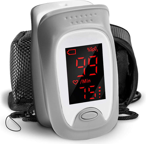 Duronic OX01R Pulsoximeter | Ermittlung der Herzfrequenz und arteriellen Sauerstoffsättigung | Digitale Anzeige | Einfache und schmerzfreie Messung | Inklusive Halterung und Tasche