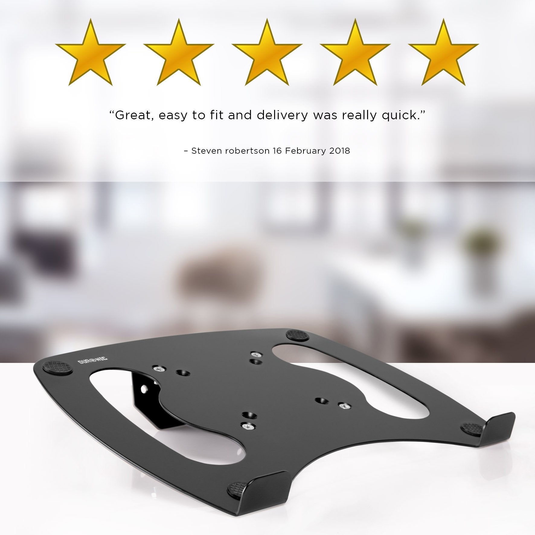 Duronic DML1 BK Laptophalterung | Fläche 32x24,2cm | Belastbarkeit 8kg | Laptopständer für Minitorhalter | VESA Standard | Kompatibel mit Duronic Monitorständer | Antirutsch Pads | Vertikale Montage