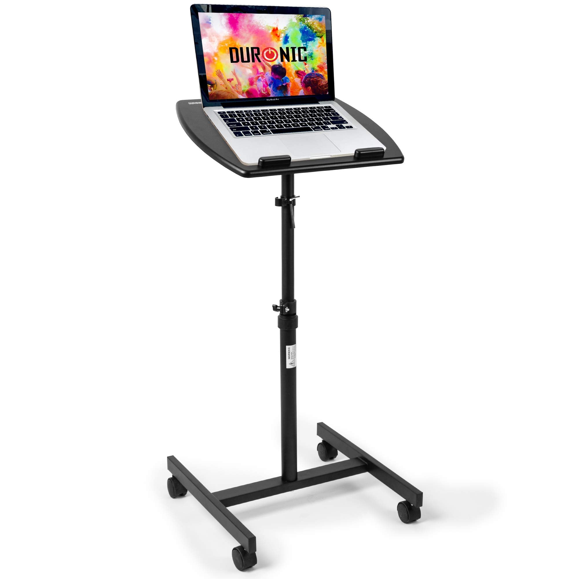 Duronic WPS27 Arbeitstisch | Laptoptisch 50 x 40 cm bis 10 kg | Computertisch mit Rollen | Höhenverstellbarer Projektortisch für Beamer | Sitz-Stehtisch Schreibtisch Rolltisch Beistelltisch Sofatisch