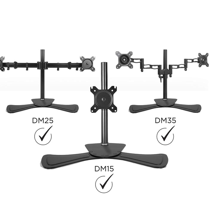 Duronic DM75 Stand für Monitorhalterungen - Standfuß als Ersatz für Tischklemme - 32 kg Belastbarkeit - Für alle Monitorhalter von Duronic mit Mittelstange kompatibel - Gasdruckfeder geeignet - Stahl