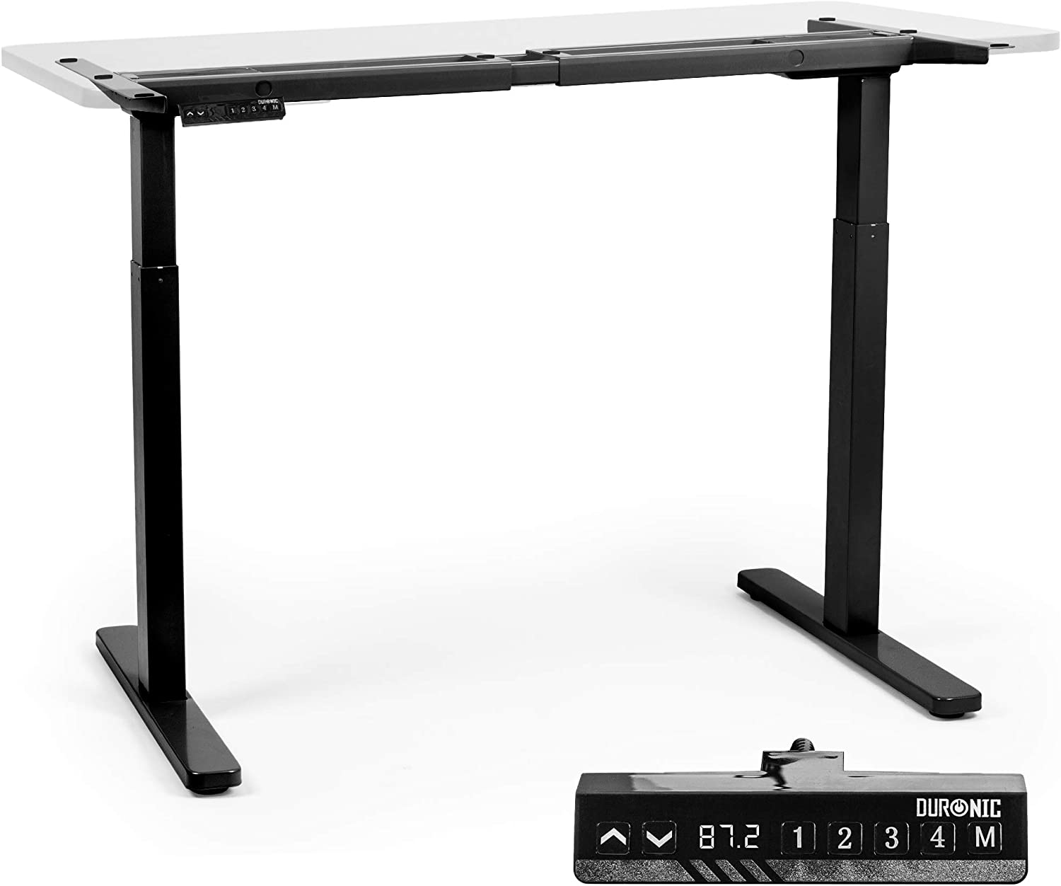 Duronic TM22 BK Schreibtisch Tischgestell | Elektrisch höhenverstellbar bis 116 cm | Gestell für Tischplatten bis 180 cm | Tischbein stufenlos 2 Motoren | 4 Memory Slots | Computertisch Home Office