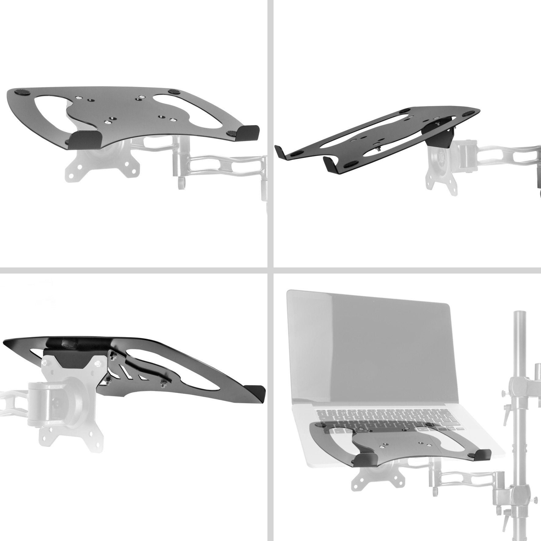 Duronic DML1 BK Laptophalterung | Fläche 32x24,2cm | Belastbarkeit 8kg | Laptopständer für Minitorhalter | VESA Standard | Kompatibel mit Duronic Monitorständer | Antirutsch Pads | Vertikale Montage