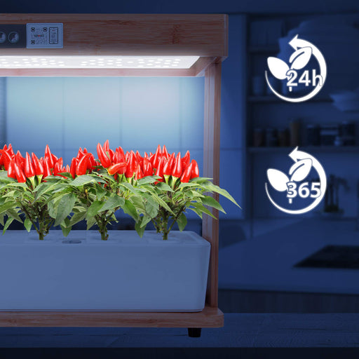 Duronic GHS48 Hydroponische Anzuchtsysteme | Indoor Anzuchtsysteme 30 W mit Pflanzenlampe für 8 Pflanzen | 70 x LED Spectrum-Lampen: Weiß, Rot & Blau | 3 Wachstumsmodi
