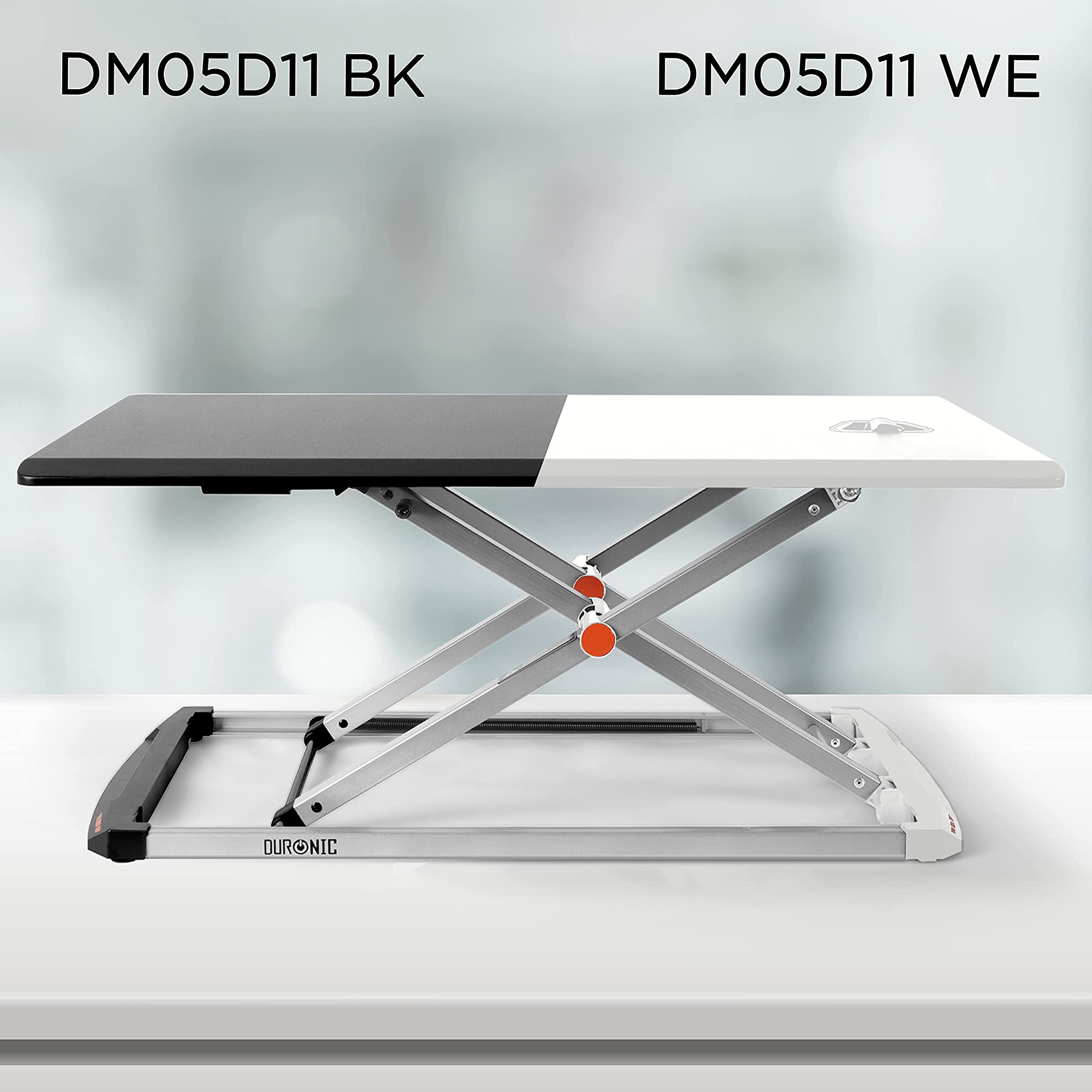 Duronic DM05D11BK Computertisch | Workstation 74 x 43 cm | Schreibtischaufsatz höhenverstellbar 5 - 40 cm | Stehpult für PC und Laptop | Sitzsteh Schreibtisch bis 8 kg | Steharbeitsplatz im HomeOffice