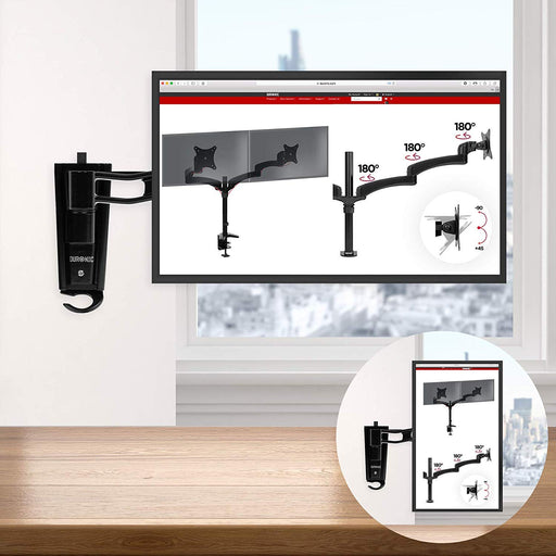 Duronic DM35W1X2 Monitor Wandhalterung - Monitorarm für Wandmontage - LCD, LED Bildschirm und TV bis 20 kg - 15° Neigung - Schwenkbar - Drehbar