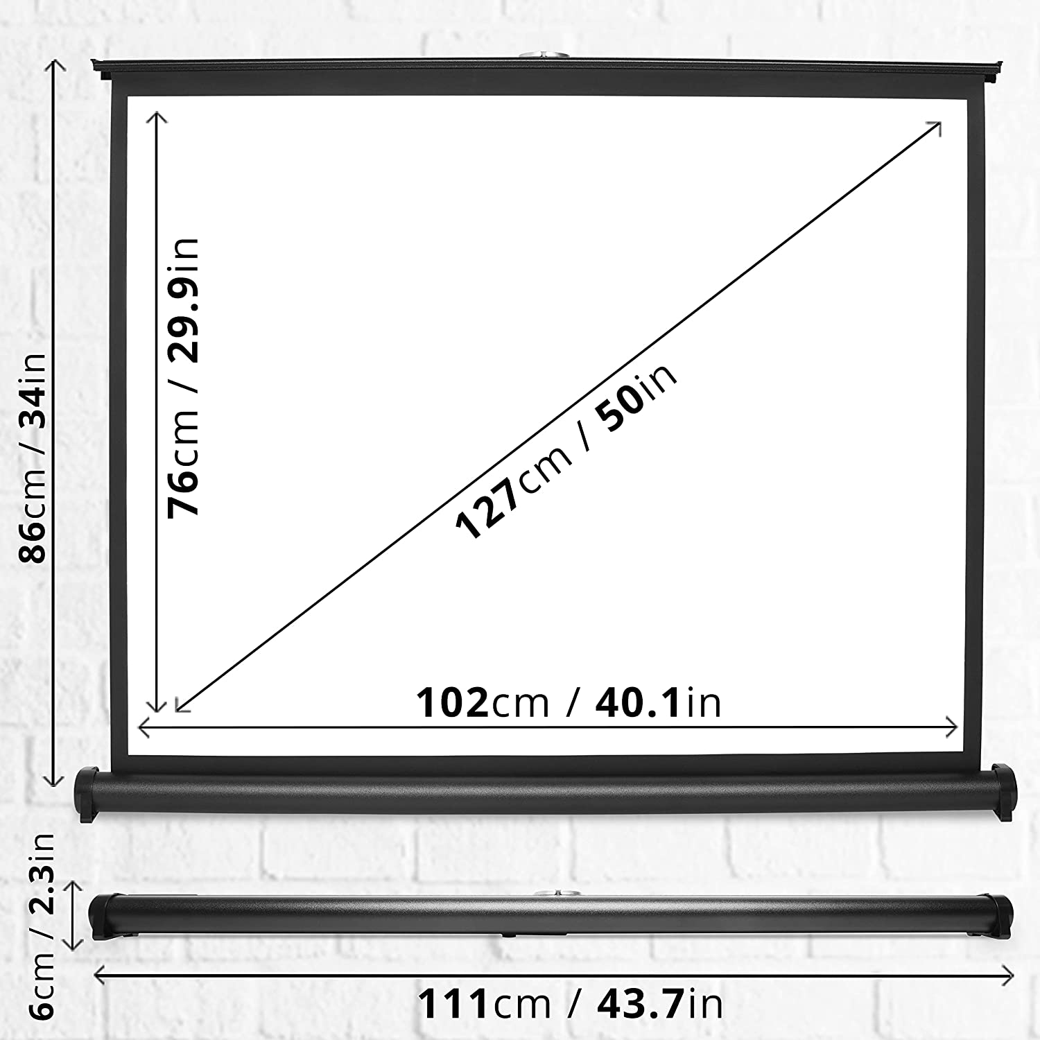 Duronic DPS50 4:3 Leinwand | 50 Zoll Mobile Beamerleinwand in Tragetasche mit 102 x 76 cm | 4:3 Heimkino mit 4K Full HD 3D | Gain 1.0 | Projektionsleinwand für Gaming, Büro, Präsentationen, Schulen