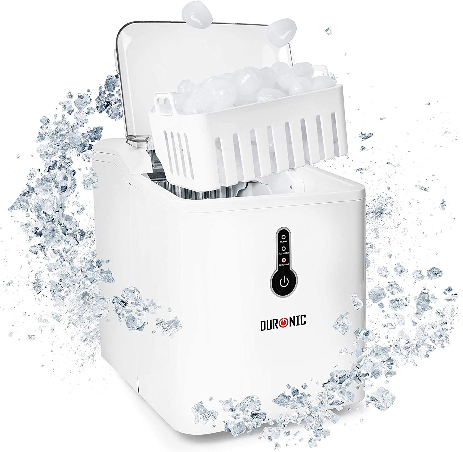 Duronic ICM120 Automatische Eiswürfelmaschine | 9 Eiswürfel in 7-9 min | 1,5 L Wassertank | Bis zu 12 kg pro 24 Stunden | 600 g Kapazität | Eismaschine 120W | Eiswürfelbereiter