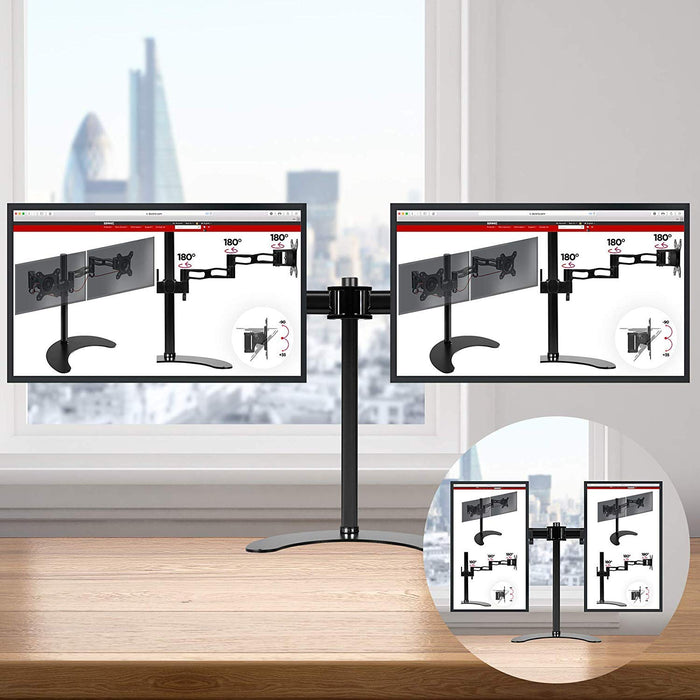 Duronic DM25D2 Monitor-Standfuß/Monitor-Erhöhung/Monitorhalterung/Tischständer für Zwei LCD und LED Bildschirme oder Fernsehgeräte
