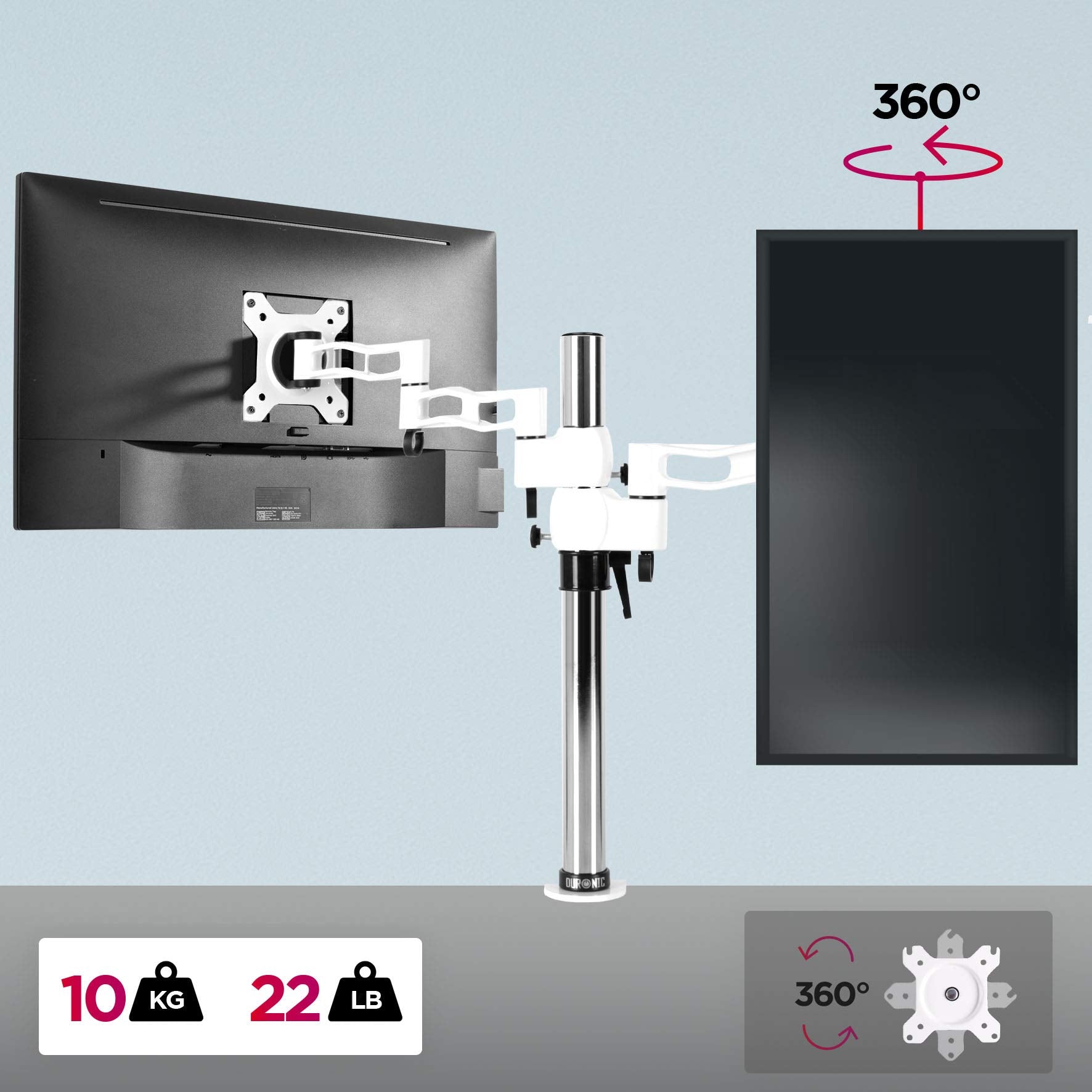 Duronic DM351X3 WE Monitorarm | Monitor Halterung Bildschirme bis 27