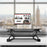 Duronic DM05D3 Höhenverstellbarer Schreibtischaufsatz - Sitz Steh Computertisch - 73 x 59cm Fläche - Stehpult mit Tastaturablage - Steharbeitsplatz Workstation - 15kg Kapazität - Standtisch Konverter