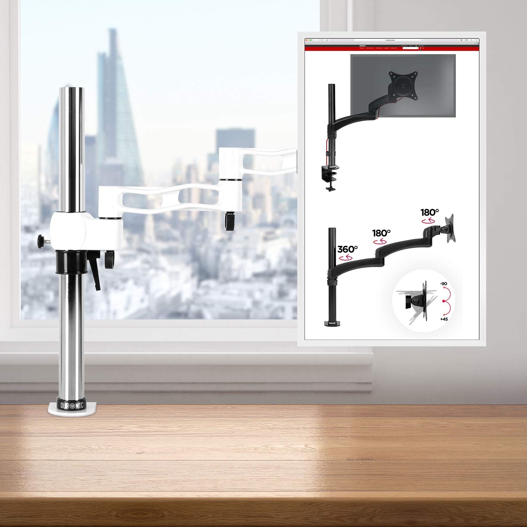 Duronic DM351X3 WE Monitorarm | Monitor Halterung Bildschirme bis 27