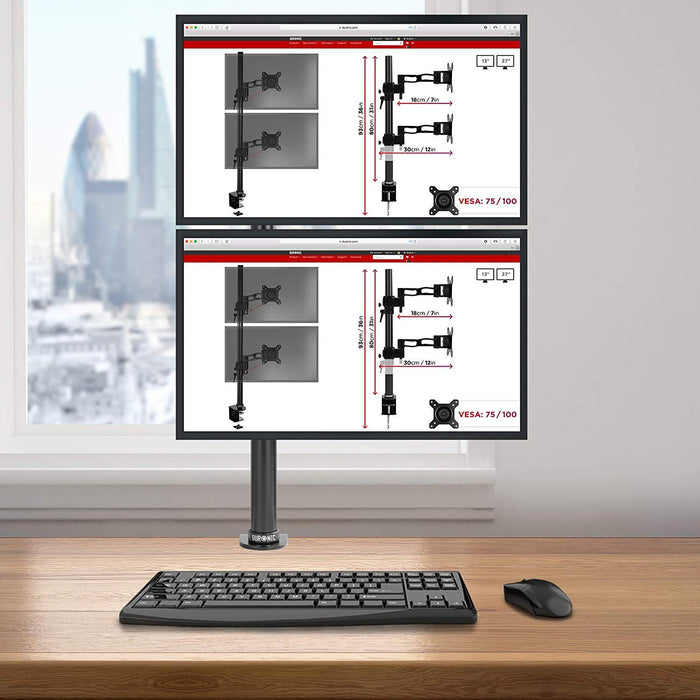 Duronic DM35V2X1 Monitorhalterung / Tischhalterung / Monitorarme / Monitorständer für LCD/LED Computer Bildschirme / Fernsehgeräte mit Neig-, Schwenk- und Rotierfunktion