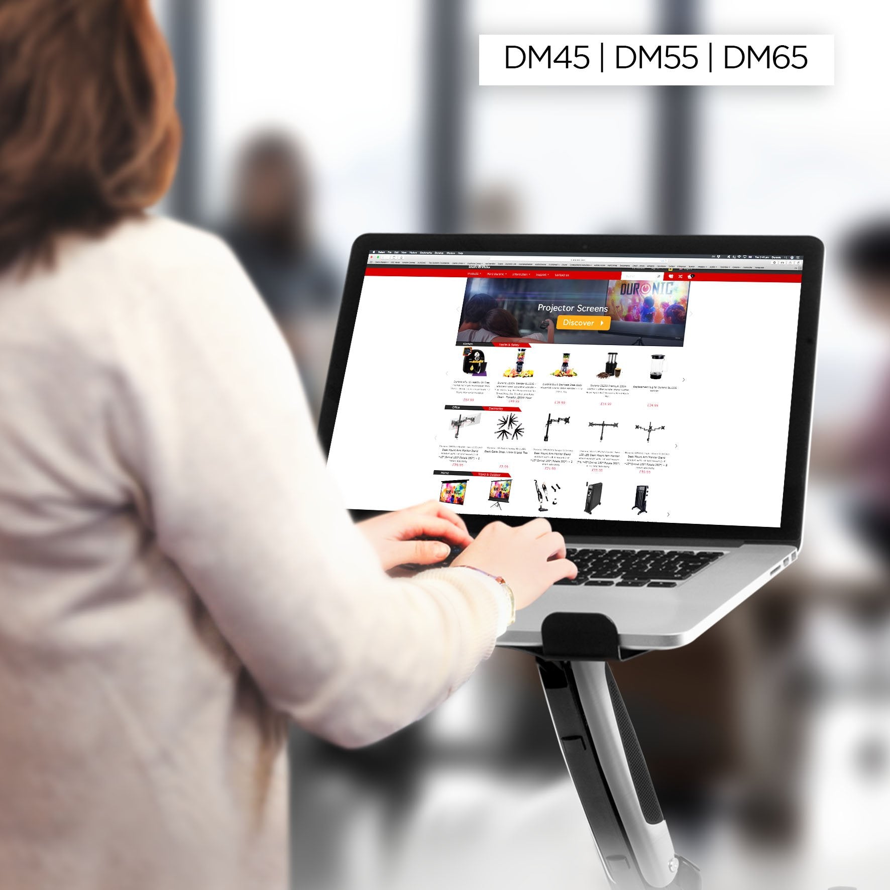 Duronic DML2 Laptop- | Tablet-Halterung | Computertastatur kompatibel mit DM15 | DM25 | DM45 | DM55 | DM65 Bildschirmhalterungen