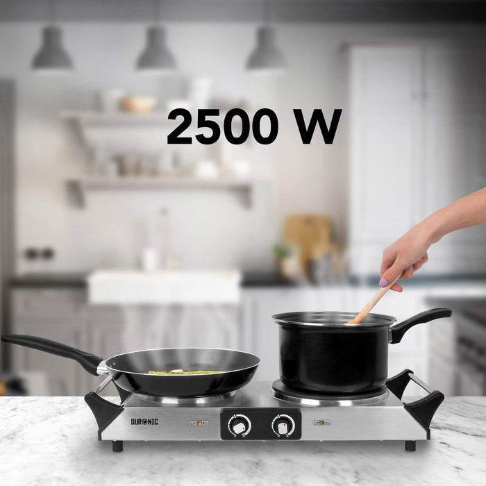 Duronic HP2 SS Plaque de cuisson chauffante électrique avec double Duronic HP2 SS Plaque de cuisson chauffante électrique avec double