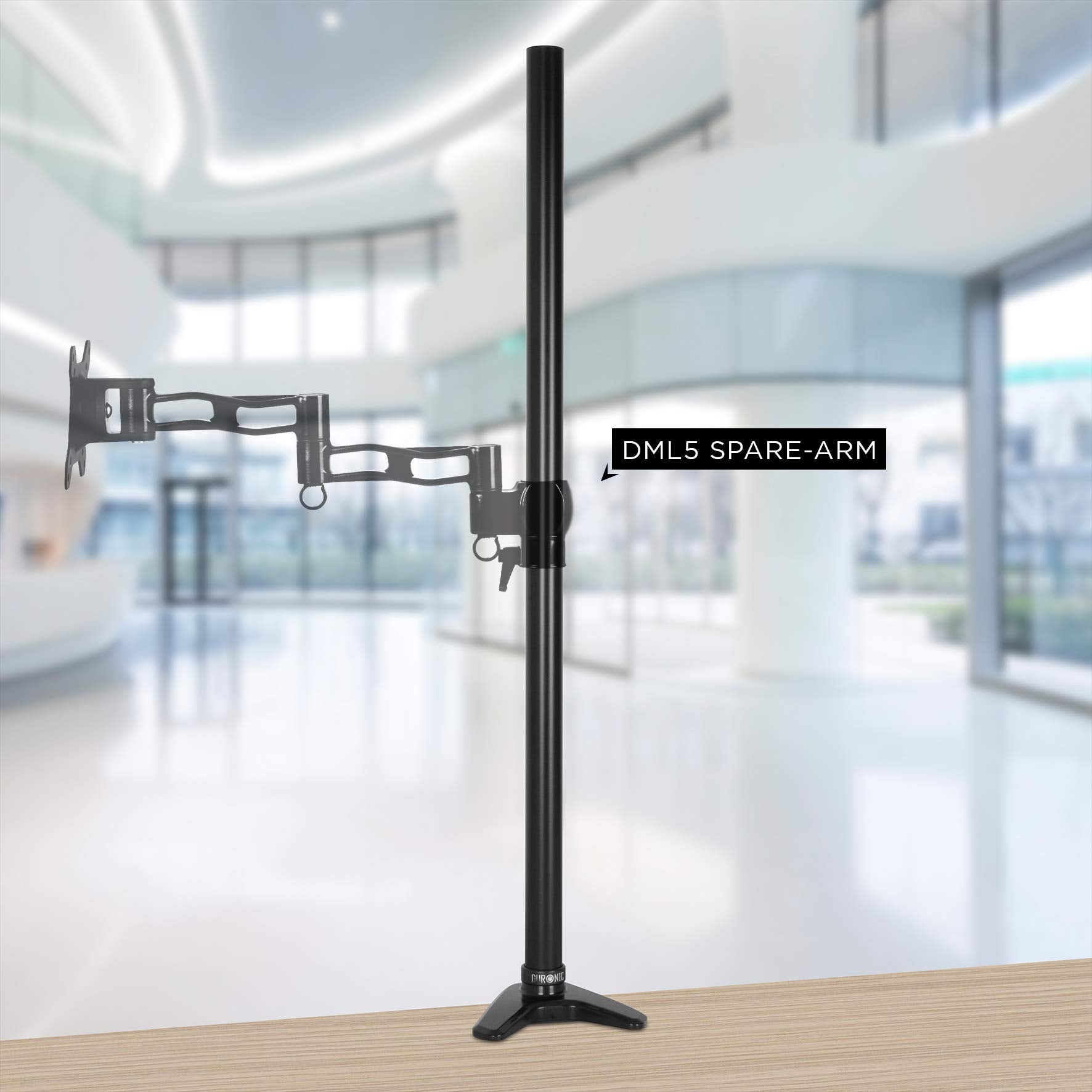 Duronic DM55POLE 80 cm Stange | Erweiterung für Monitorhalterung | Tischklemme in V-Form für mehr Stabilität | Kompatibel mit Duronic Tischhalterung | Hohe Flexibilität in Monitorhöhe | Verlängerung