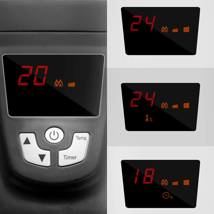 Duronic HV102 Wärmewellen Heizung | Heizgerät mit 2 Stufen | Konvektor mit Thermostat | Heizkörper mit 2500 W | Mica Heizelement | 1 Minute Aufheizzeit | Timer | Überhitzungsschutz | Antifrostschutz
