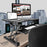 Duronic DM05D2 Workstation | Sitz-Steh Schreibtisch | Monitorhalterung | Stehpult | Computertisch | 90 cm Stand-Up Arbeitsplatz für Monitor | Tastatur | Maus | Notizen - Höhenverstellbar 14,5-50 cm