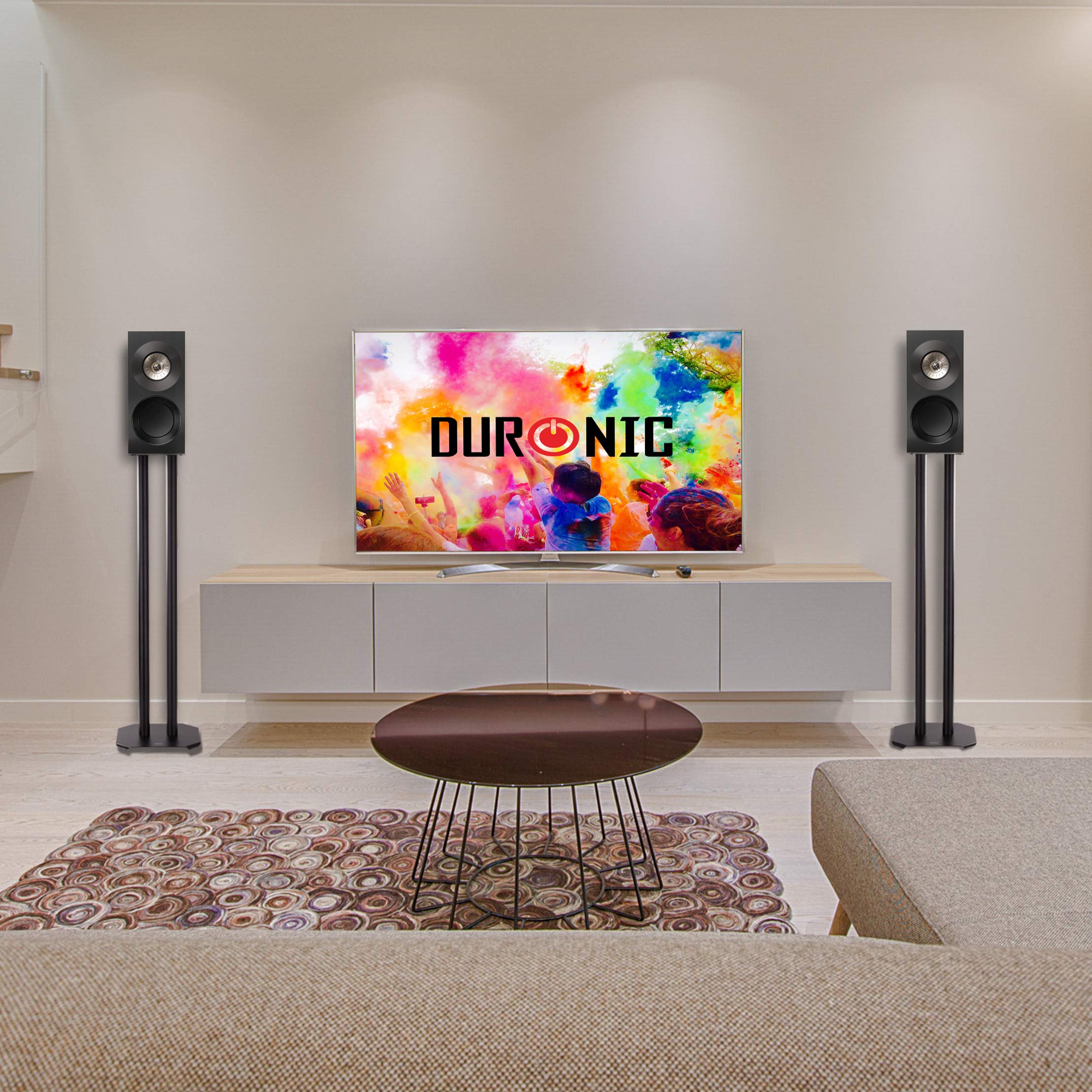 Duronic SPS1022 80 Lautsprecherständer | 80 cm hoher Ständer für Lautsprecher und Boxen bis 5 kg | 2er-Set Universal Boxenständer aus Metall | HiFi Monitor Stative | Heimkino Surround Sound