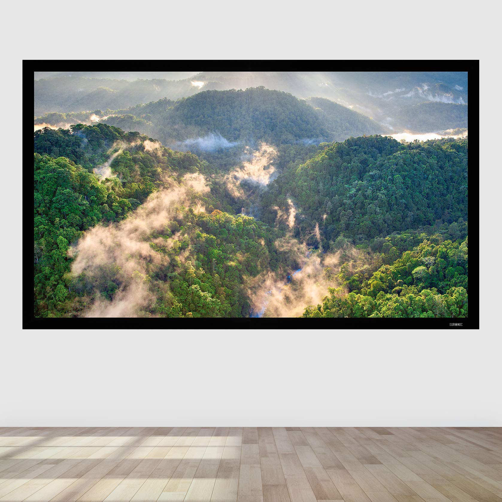 Duronic FFPS133 Leinwand | 16:9 Beamer Screen | 133 Zoll | 306 x 166 cm | Projektorleinwand für Wandmontage | Heimkino mit 4K Full HD 3D | Projektionsleinwand für Gaming, Büro, Präsentationen, Schule