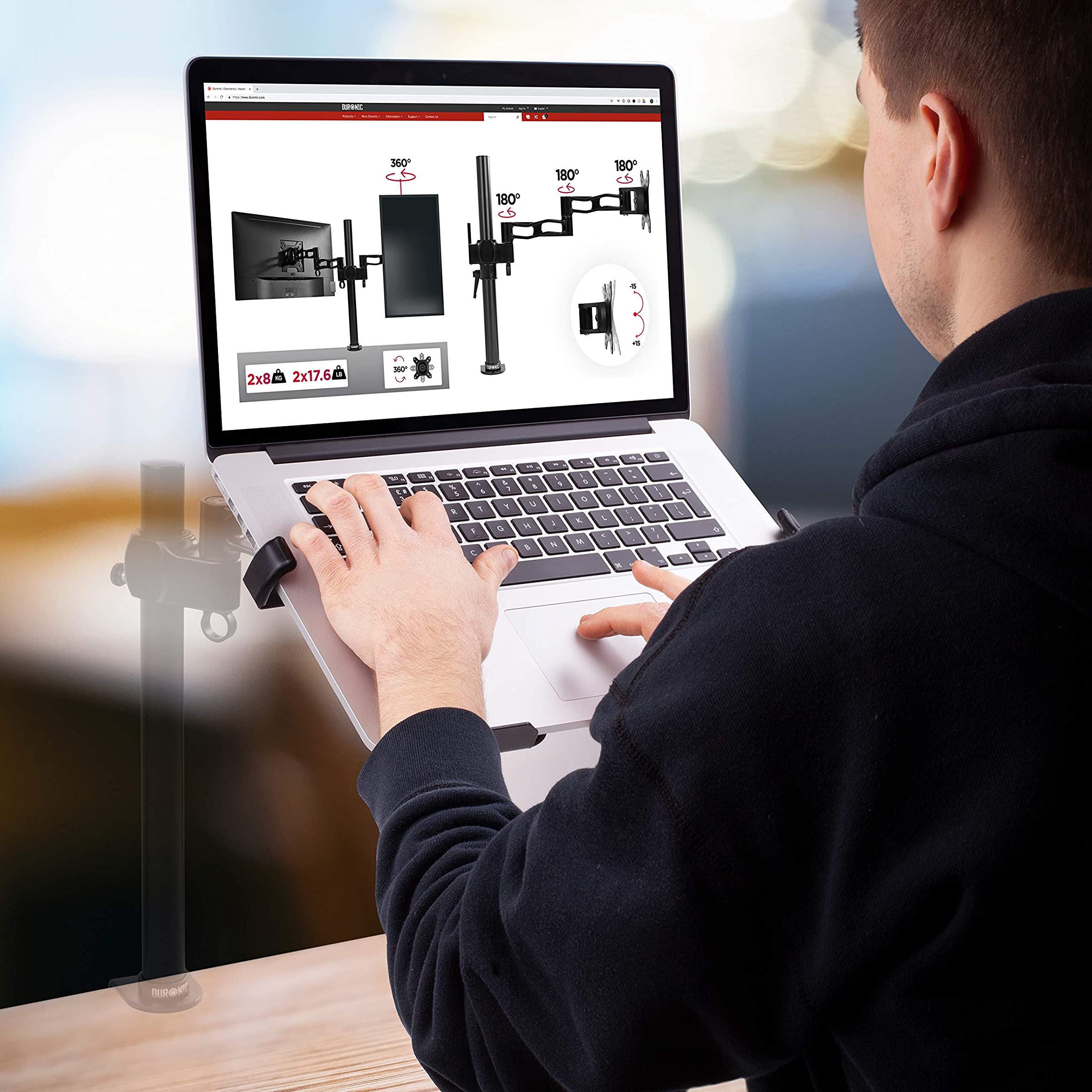 Duronic DML7 Laptop- | Tablet-Halterung | kompatibel mit allen Duronic Monitorhalterungen