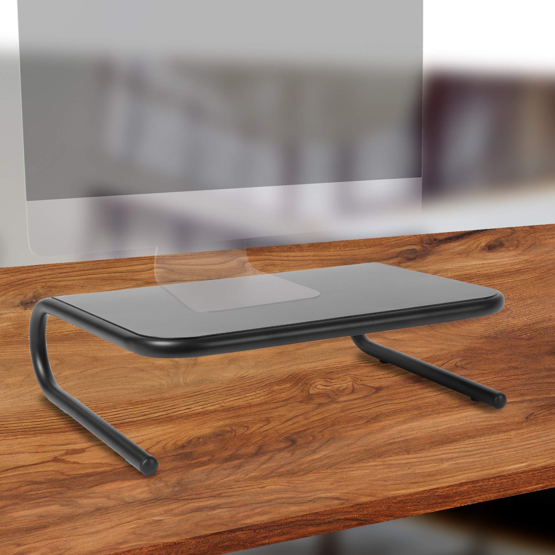 Duronic DM071 | Laptop und Bildschirmerhöhung für Schreibtische | 10 kg Kapazität | Ergonomische Monitorhalterung Schwarz | Monitorerhöhung 37 cm x 24 cm | Notebookständer | TV Ständer