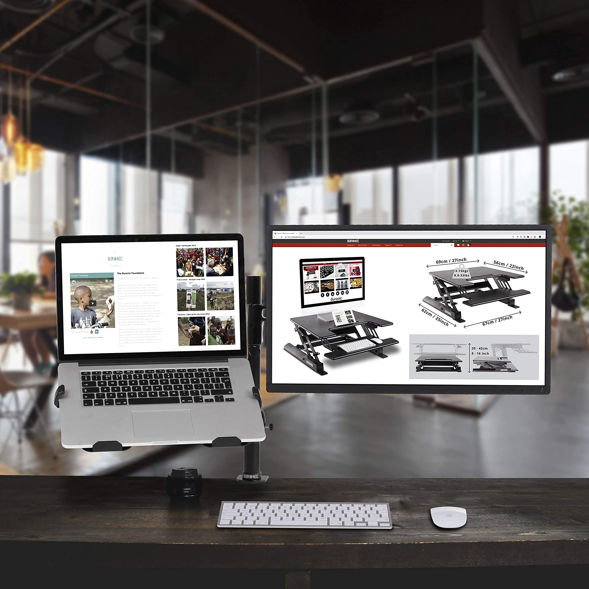 Duronic DML7 Laptop- | Tablet-Halterung | kompatibel mit allen Duronic Monitorhalterungen