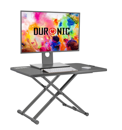 Duronic DM05D24 Workstation - Höhenverstellbar 5-40cm - Standtisch mit 74x47cm Fläche - 10kg Belastbarkeit - Sit-Stand Stehpult zum Sitzen und Stehen - Ergonomischer Schreibtisch-Aufsatz - Stehtisch