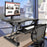 Duronic DM05D3 Höhenverstellbarer Schreibtischaufsatz - Sitz Steh Computertisch - 73 x 59cm Fläche - Stehpult mit Tastaturablage - Steharbeitsplatz Workstation - 15kg Kapazität - Standtisch Konverter