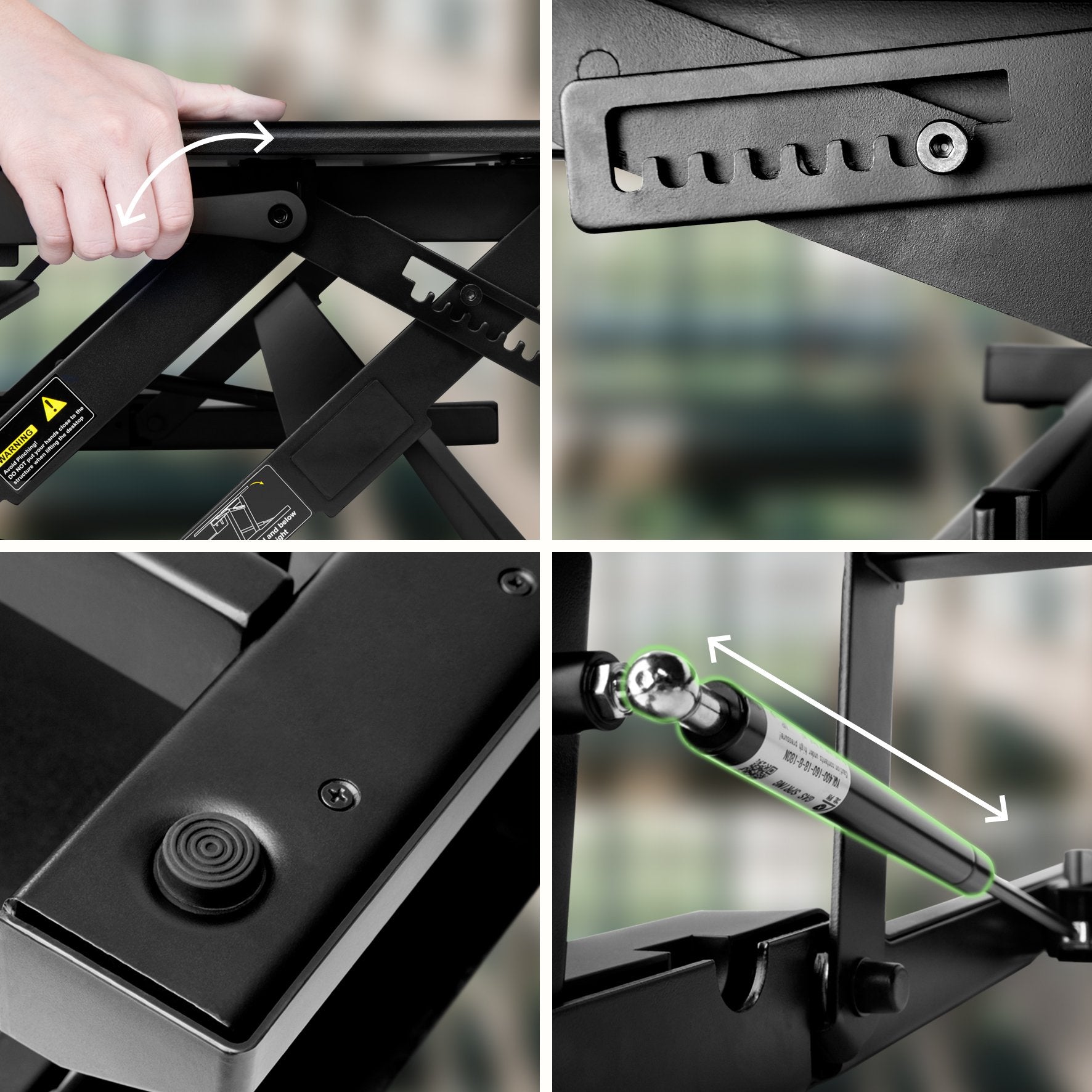 Duronic DM05D1 BK Computertisch - Workstation 92 x 56 cm mit Tastaturablage - Schreibtischaufsatz höhenverstellbar 16 bis 41cm - Stehpult für 2 Monitore und Tablet - Sitz-Steh Schreibtisch für PC