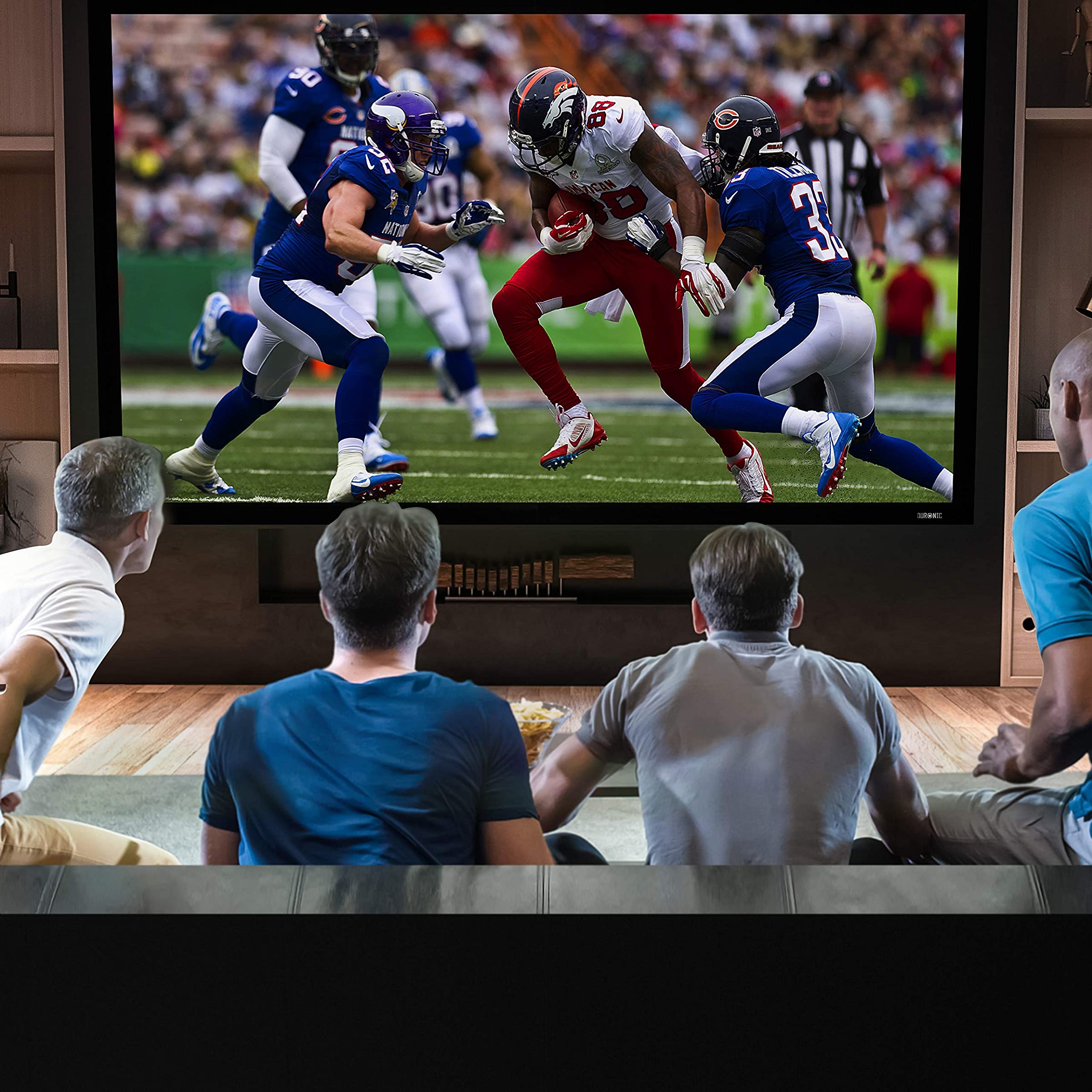 Duronic FFPS133 Leinwand | 16:9 Beamer Screen | 133 Zoll | 306 x 166 cm | Projektorleinwand für Wandmontage | Heimkino mit 4K Full HD 3D | Projektionsleinwand für Gaming, Büro, Präsentationen, Schule