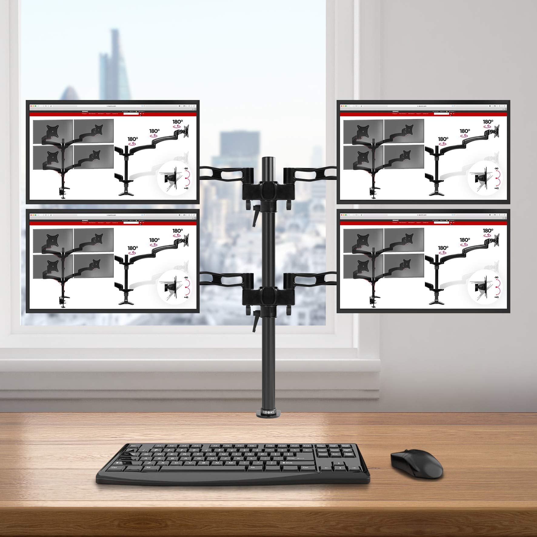 Duronic DM354 Monitorarm | Monitor Halterung 4 Bildschirme bis 27