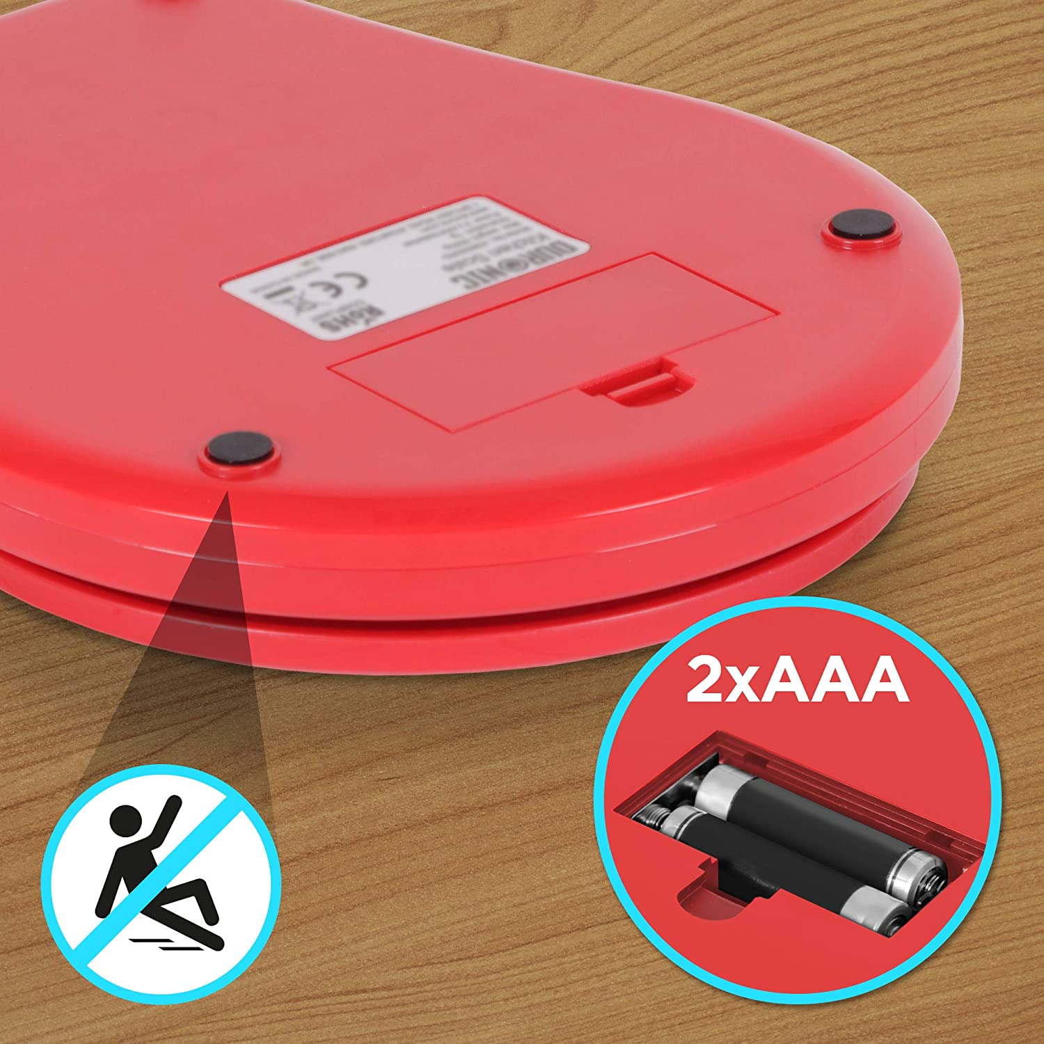 Duronic KS6000 RD Küchenwaage | 5 kg Digitalwaage rund mit 2,5 L abnehmbarer Schüssel | 1 g grammgenau Präzision-Feinwaage | Haushaltswaage mit Tara-Funktion | Digitale Waage mit Hold-Funktion | Backen