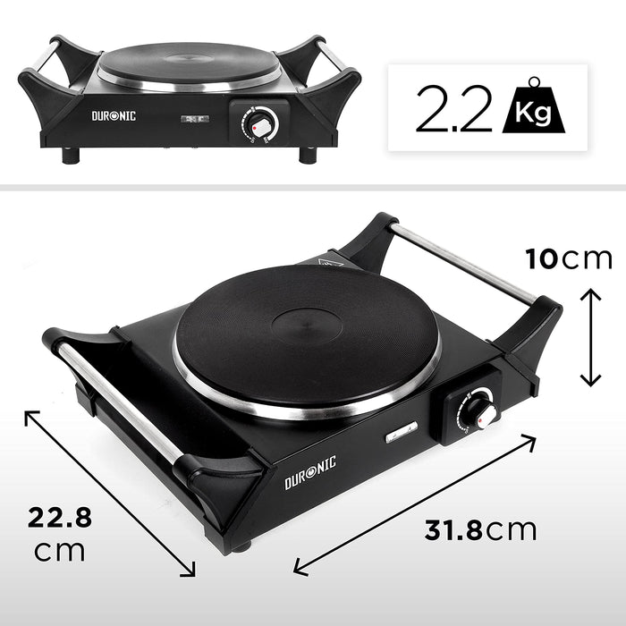 induktionskochfeld camping 1500 watt Duronic HP1BK Kochplatte / Herdplatte / Kochfeld aus Edelstahl, 1500 Watt— duronic.de