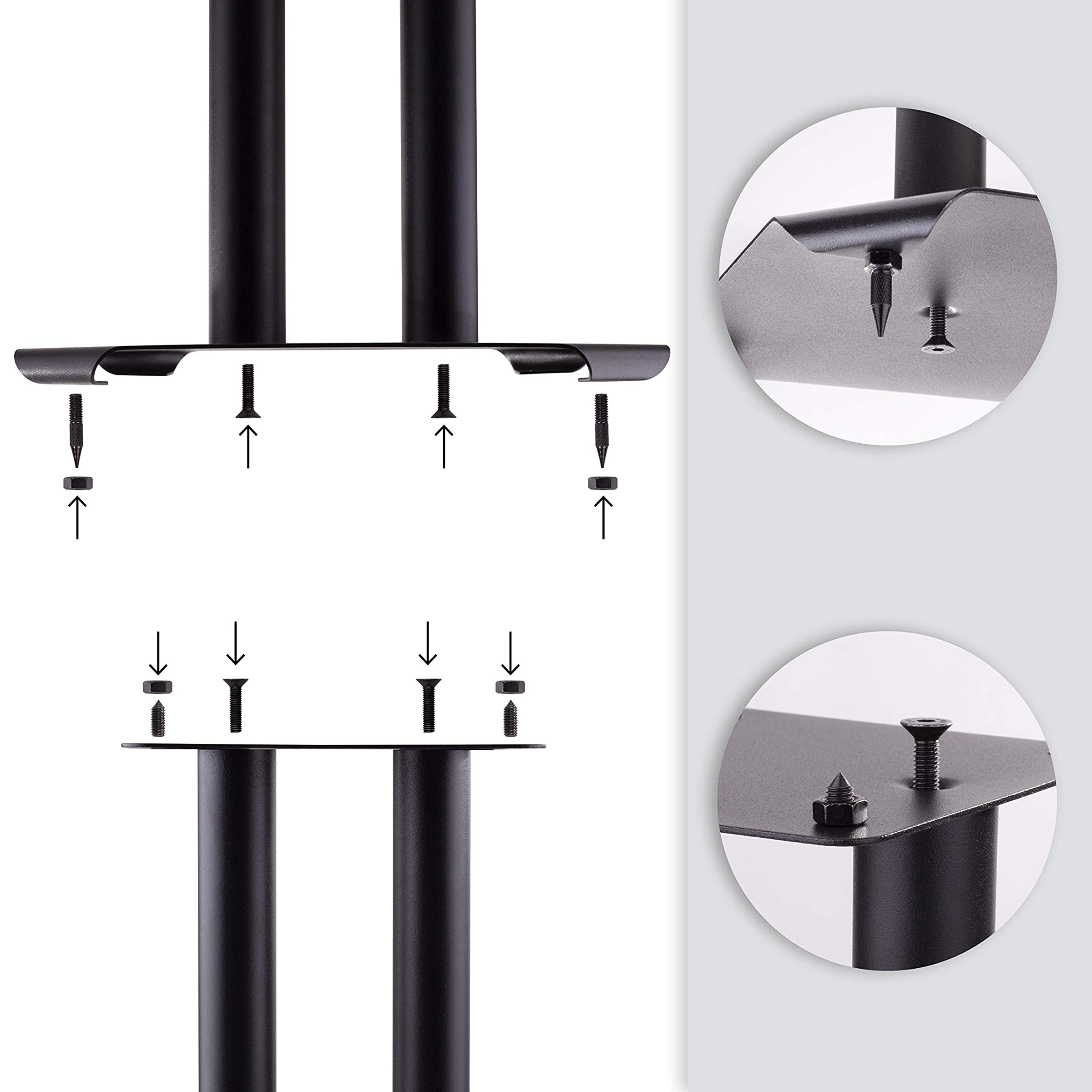 Duronic SPS1022 40 Lautsprecherständer | 40 cm hoher Ständer für Lautsprecher und Boxen bis 5 kg | 2er-Set Universal Boxenständer aus Metall | HiFi Monitor Stative | Heimkino Surround Sound