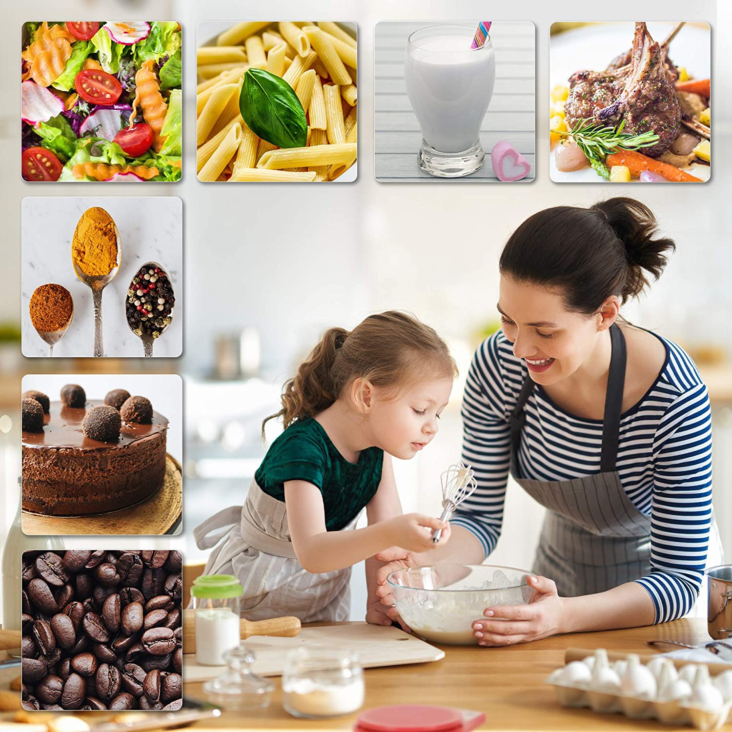 Duronic KS6000 RD Küchenwaage | 5 kg Digitalwaage rund mit 2,5 L abnehmbarer Schüssel | 1 g grammgenau Präzision-Feinwaage | Haushaltswaage mit Tara-Funktion | Digitale Waage mit Hold-Funktion | Backen