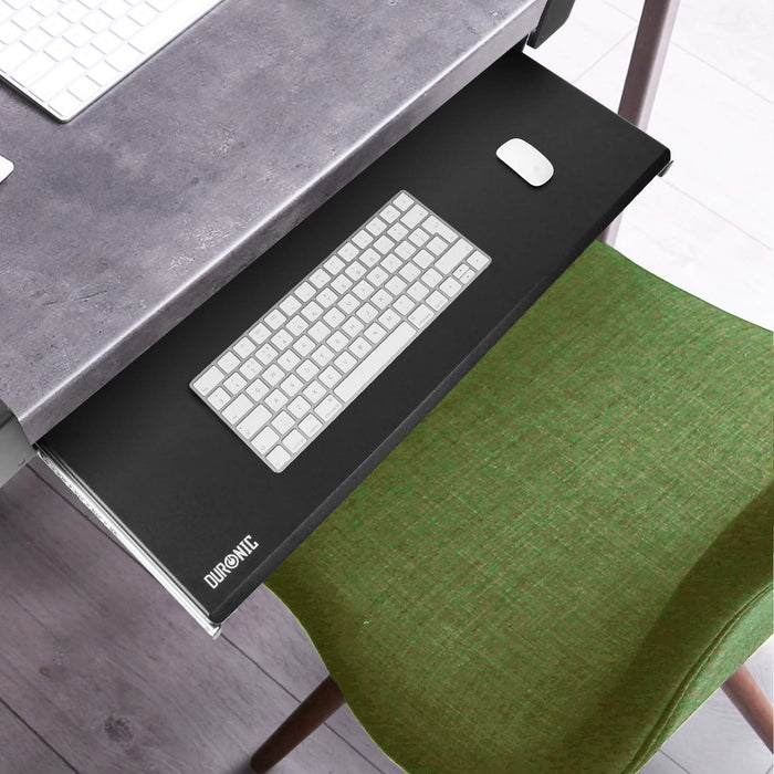 Tastaturauszug Untertischmontage, Tastaturablage, Ergonomics Desk Extender Tray, Holz, Schienenlänge 36 Cm, Lang 54/60/70 Cm, Breite 27 Cm, Rechtwinklig/mit Schallwand
