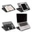 Duronic DM074 Laptopständer - Mehrzweck-Schreibtischständer - 9x Höhenpositionen - Faltbares tragbares ergonomisches Design - Tablet Halterung aus Gittergewebe - Für Laptops, Tablet, Bücher