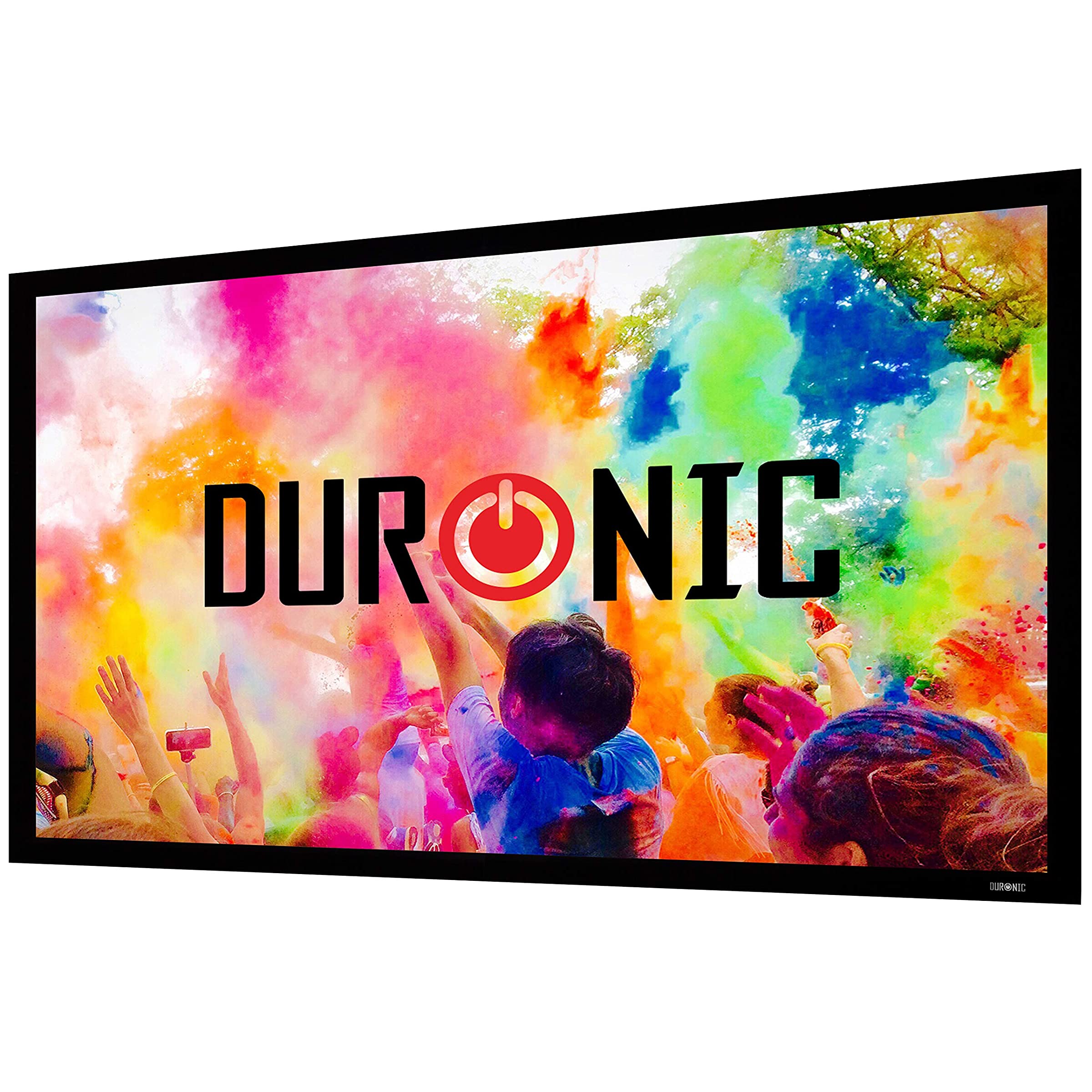 Duronic FFPS133 Leinwand | 16:9 Beamer Screen | 133 Zoll | 306 x 166 cm | Projektorleinwand für Wandmontage | Heimkino mit 4K Full HD 3D | Projektionsleinwand für Gaming, Büro, Präsentationen, Schule
