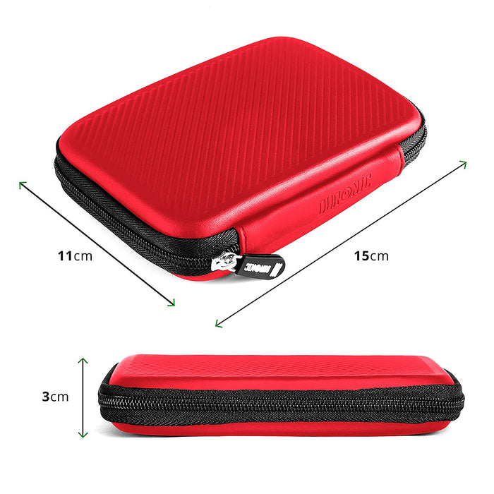 Duronic HDC2 RD Externe Festplatten Schutzhülle Rot - Stoßsichere Festplattentasche - 2,5" SSD Cover - Hardshell Tasche - Hülle für Western Digital, Toshiba, Hitachi, Seagate, Samsung und mehr