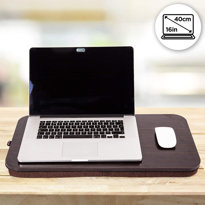 Duronic DML412 Laptopständer | Ergonomischer Laptop Tisch mit Kissen | Laptop Halterung mit Schaumstoffkissenstütze |Große Plattform mit tragbarem Design | Ideal für Bett, Sofa, Auto