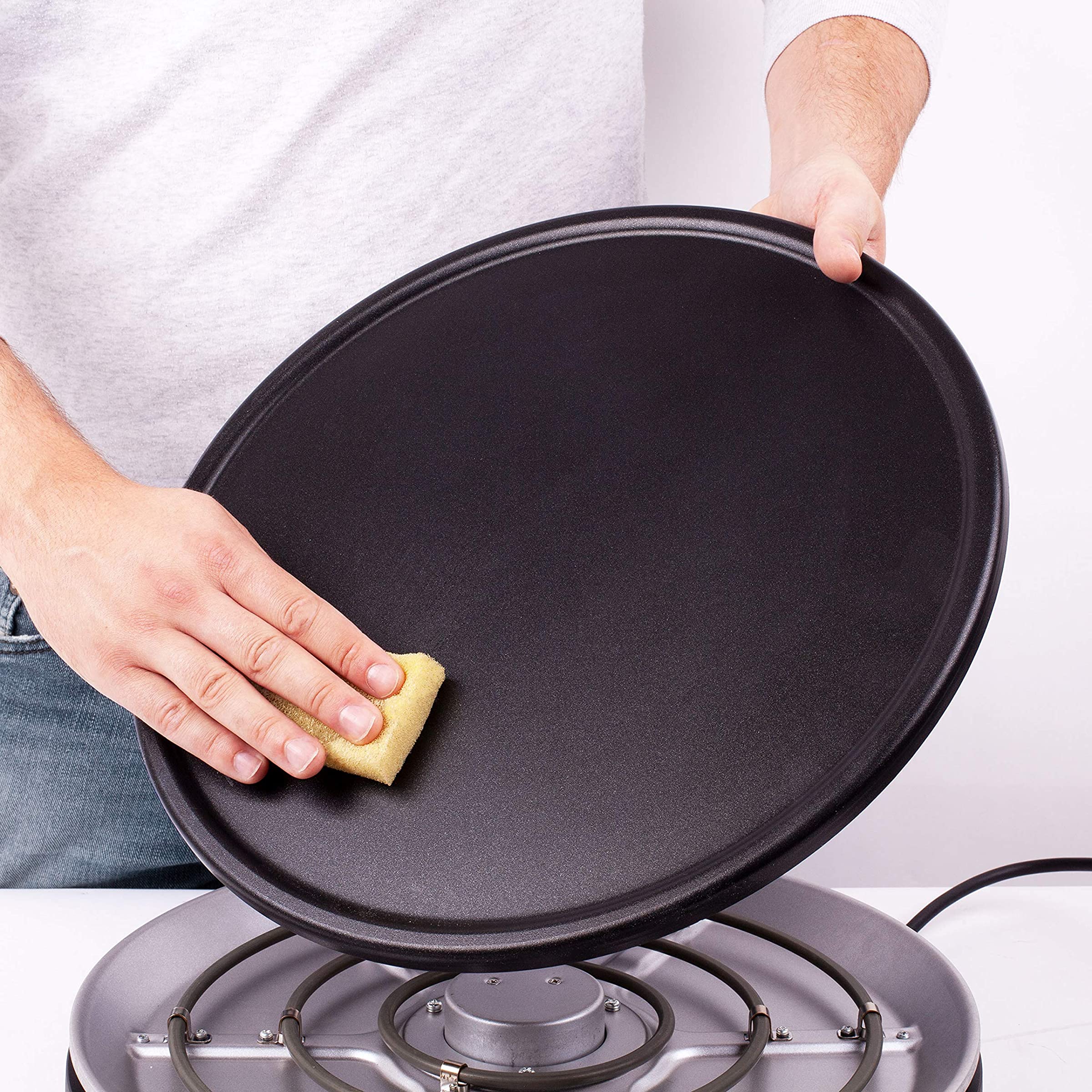 Duronic PM152 Crepesmaker | Crepes-Eisen für 37 cm XXL Crêpes | Tortillas Galettes Burritos Tacos Maker | Fiesta Elektrogrill mit Zubehör | Grillplatte mit stufenloser Temperatureinstellung | 1500 W