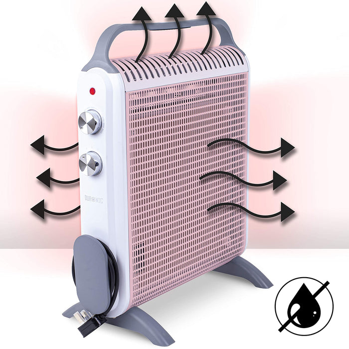 Duronic HV180 Konvektor - Kleine Wärmewellen Heizung mit 1800 W - Portabel dank Tragegriff - Heizgerät mit 2 Stufen - Heizkörper mit Thermostat und Überhitzungsschutz - 1 Minute Aufheizzeit