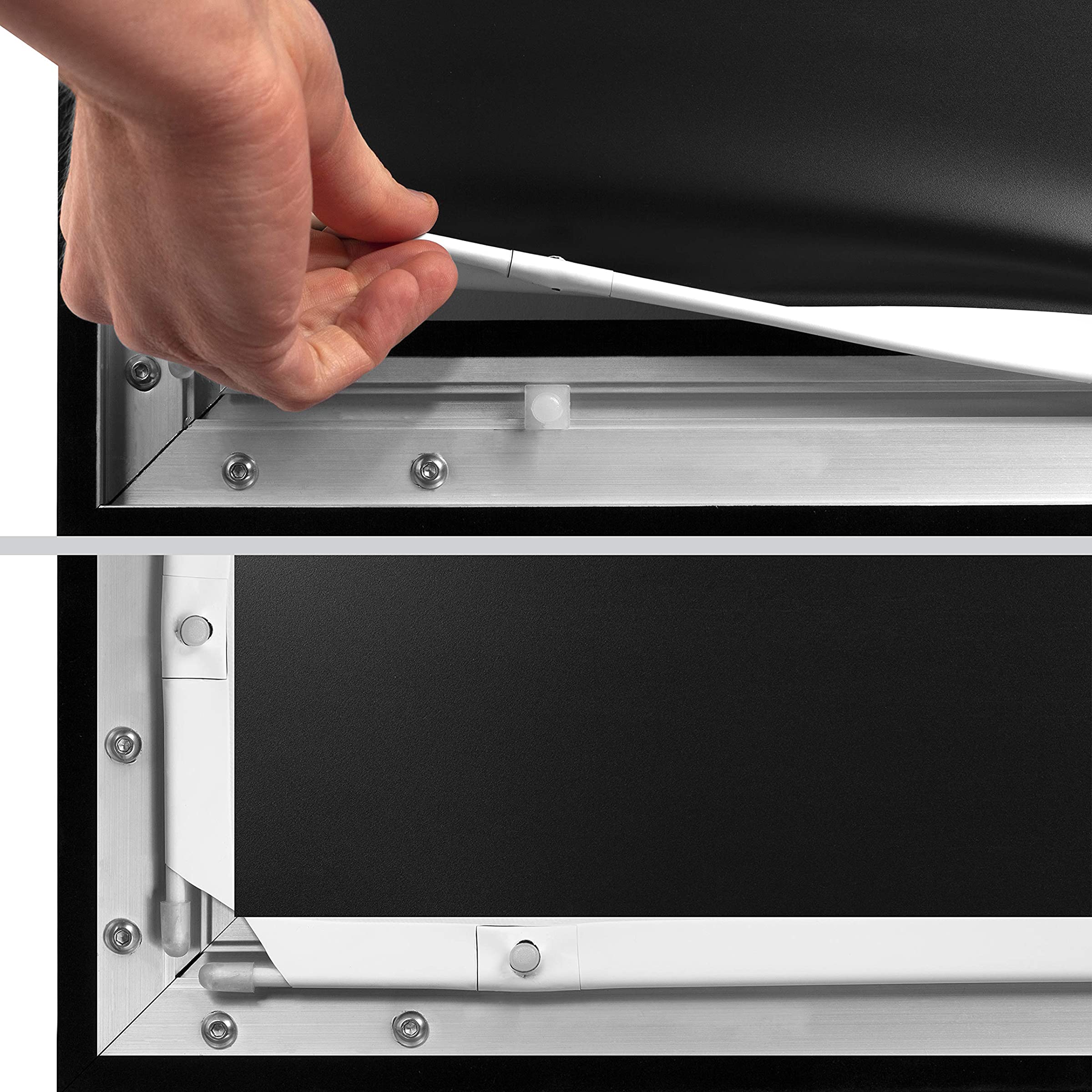 Duronic FFPS133 Leinwand | 16:9 Beamer Screen | 133 Zoll | 306 x 166 cm | Projektorleinwand für Wandmontage | Heimkino mit 4K Full HD 3D | Projektionsleinwand für Gaming, Büro, Präsentationen, Schule